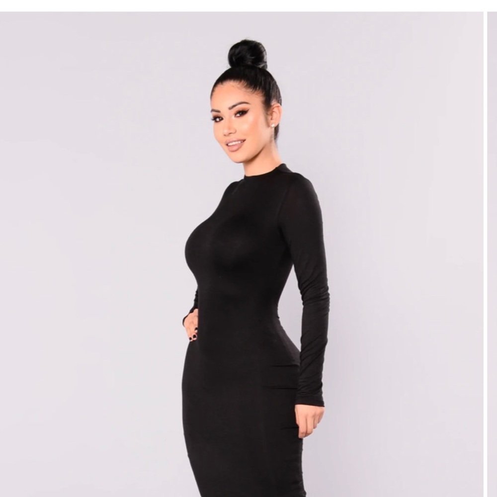 Black Midi Body Con Dress